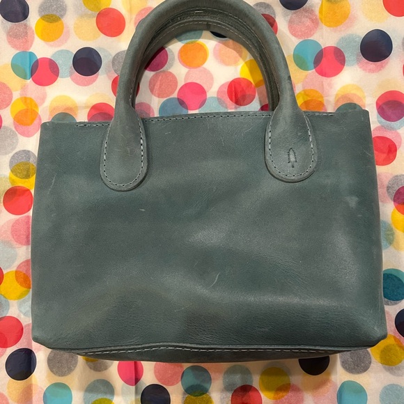 Portland Leather Small Raindrop Crossbody in Aqua - Picture 2 of 8